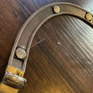 Metal belt. Silver color. Five Native American faces. 36 inches long. Accessories | Metal Belt Silver Color Five Native American  main image 2